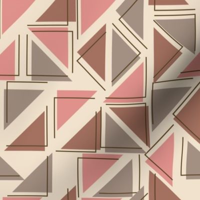 Chic geometric shapes in blush, taupe, and mauve create a modern yet retro art deco-inspired design.