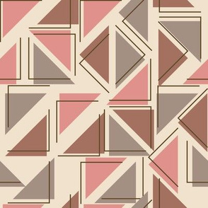 Chic geometric shapes in blush, taupe, and mauve create a modern yet retro art deco-inspired design.