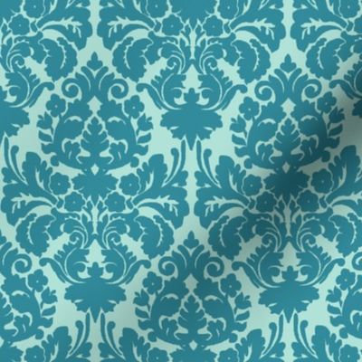 floral damask teal