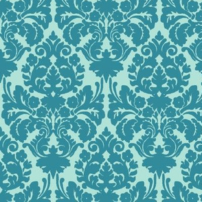 floral damask teal