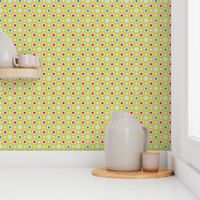 Ditsy dotty flowers green