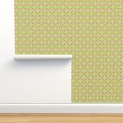 Ditsy dotty flowers green