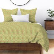 Ditsy dotty flowers green