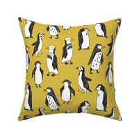 penguins // mustard penguin yellow penguin bird birds antarctic nursery baby kids winter