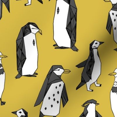 penguins // mustard penguin yellow penguin bird birds antarctic nursery baby kids winter