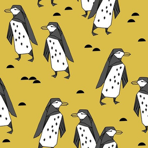 penguins //  penguin mustard yellow bird birds winter antarctic kids animals