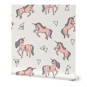 unicorn fabric - unicorn girls pink cute girls magical pink unicorn