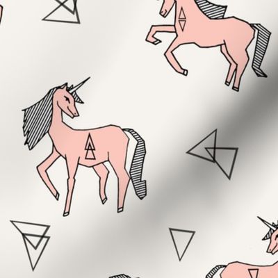 unicorn fabric - unicorn girls pink cute girls magical pink unicorn