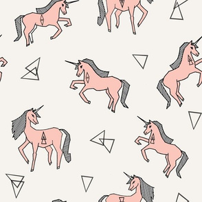 unicorn fabric - unicorn girls pink cute girls magical pink unicorn