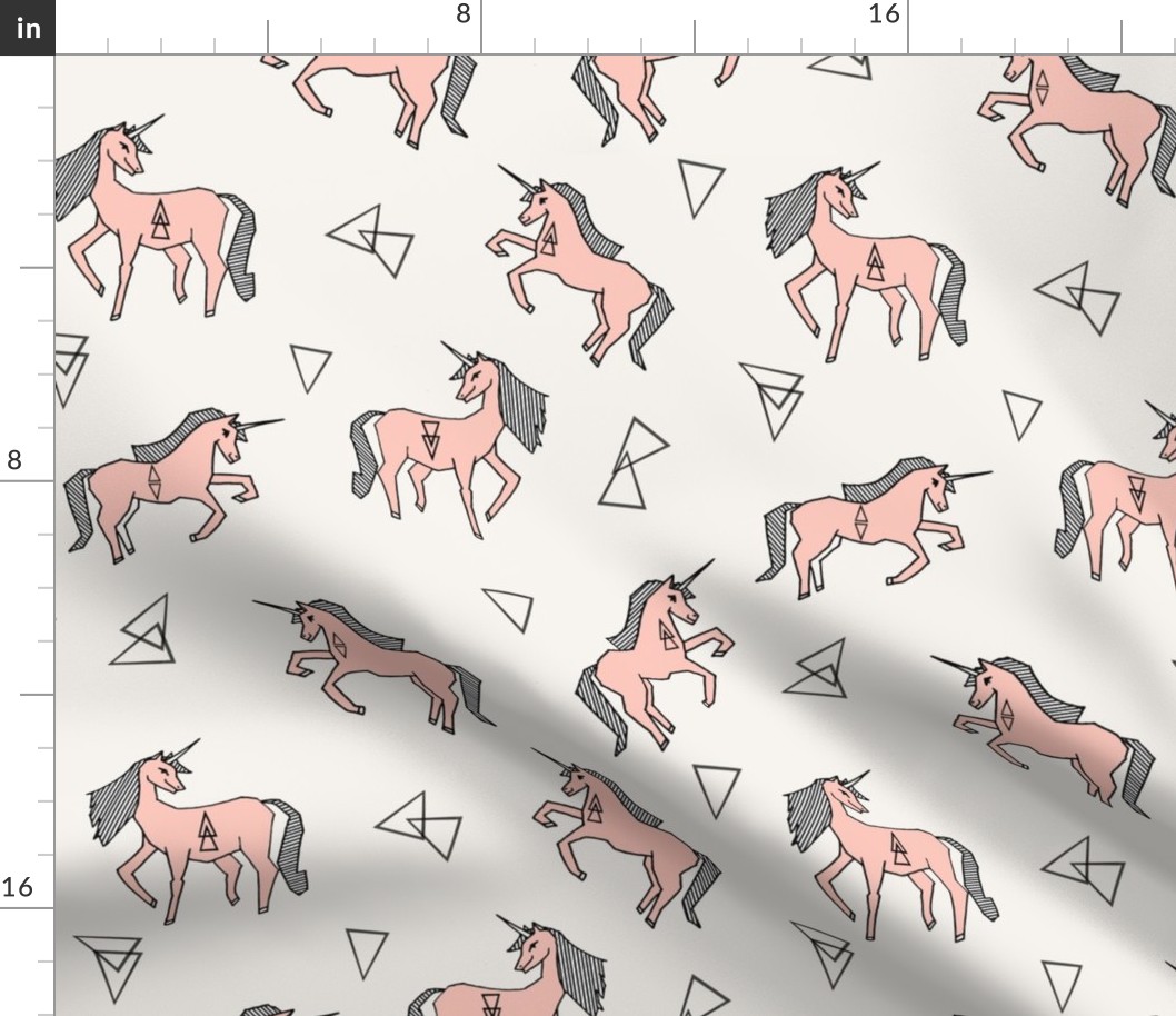 unicorn fabric - unicorn girls pink cute girls magical pink unicorn