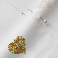 Small Hearts in Gold Glitter