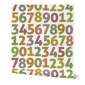 vintage digits on white