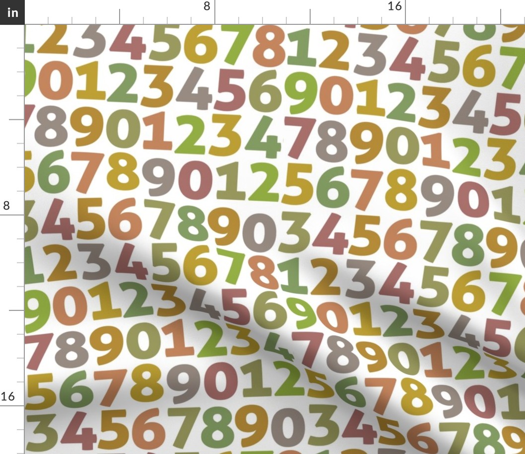 vintage digits on white