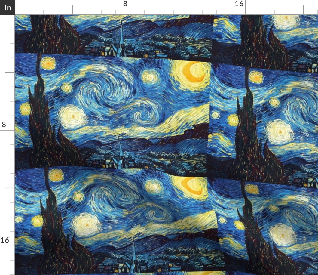 8x13" The Starry Night Vincent Van Gogh