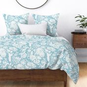 Chintz  TOILE_blue sky jacobean