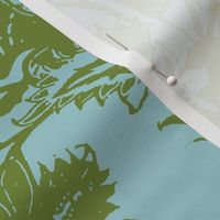 Chintz  TOILE_D_blue green jacobean