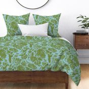 Chintz  TOILE_D_blue green jacobean