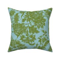 Chintz  TOILE_D_blue green jacobean