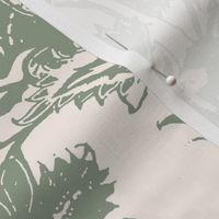 Chintz  TOILE_green moss jacobean