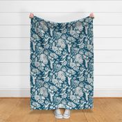 Chintz TOILE blue jacobean