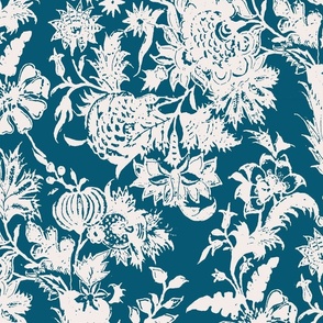 Chintz TOILE blue jacobean