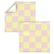New shabby Pink and Yellow Cheater Quilt