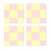 New shabby Pink and Yellow Cheater Quilt