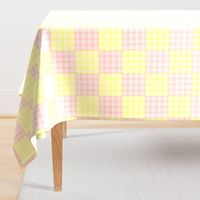 New shabby Pink and Yellow Cheater Quilt