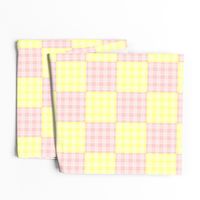 New shabby Pink and Yellow Cheater Quilt