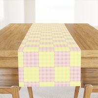 New shabby Pink and Yellow Cheater Quilt