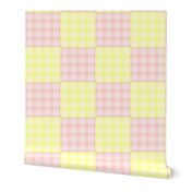 New shabby Pink and Yellow Cheater Quilt