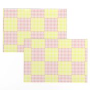 New shabby Pink and Yellow Cheater Quilt