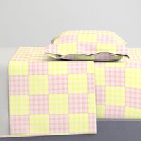 New shabby Pink and Yellow Cheater Quilt