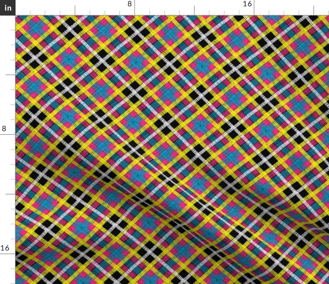 GoBaggery Whimsicle Tartan - Pink/Yellow/Blue/White/Black