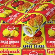  vintage retro kitsch advertisements banners posters apples pies slices lemons squash cordial auckland new zealand innes goldpack