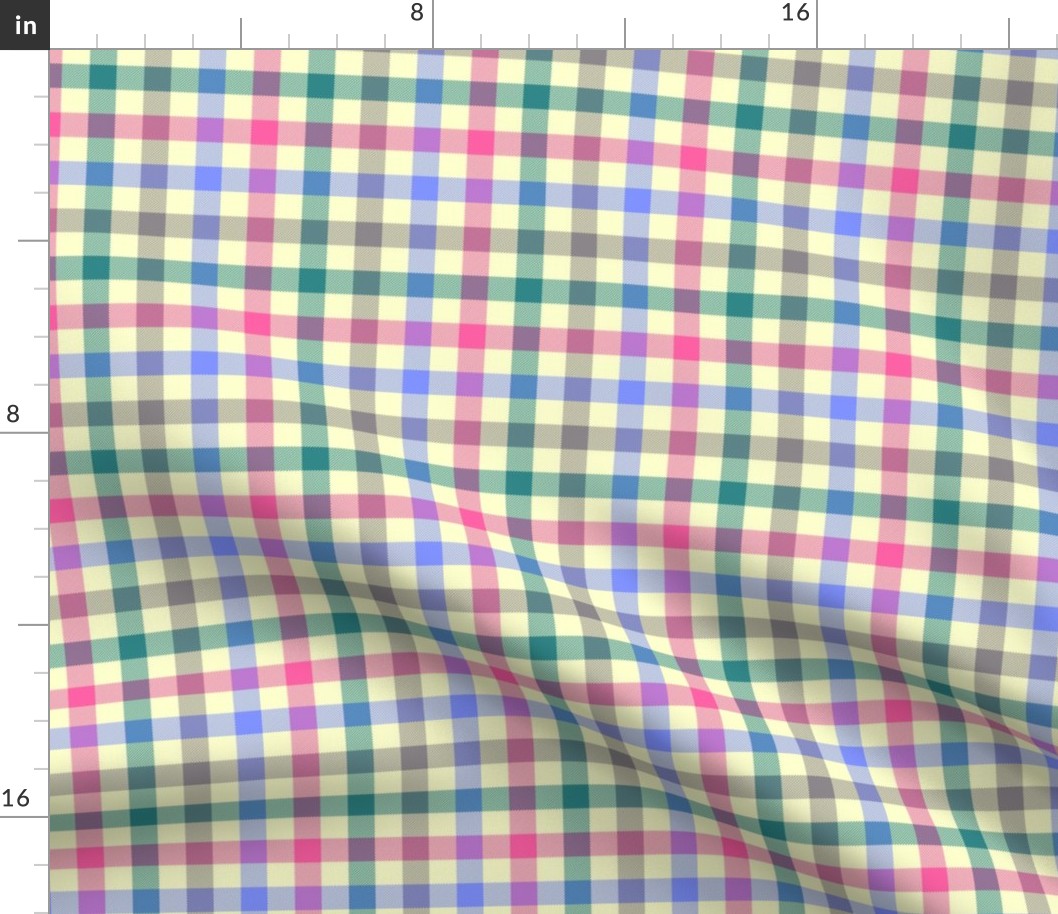 summercolors gingham, 1/2" squares on cream