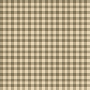 winter tan gingham, 1/4" squares 