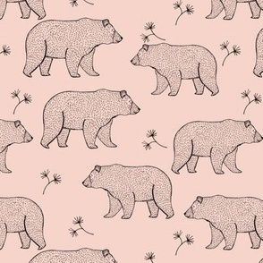 bear on pink