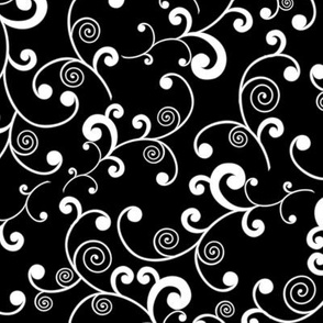 Black and White Filigree Scroll