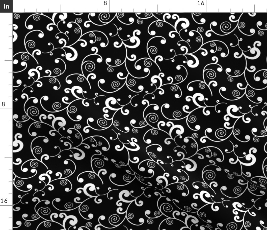 Black and White Filigree Scroll