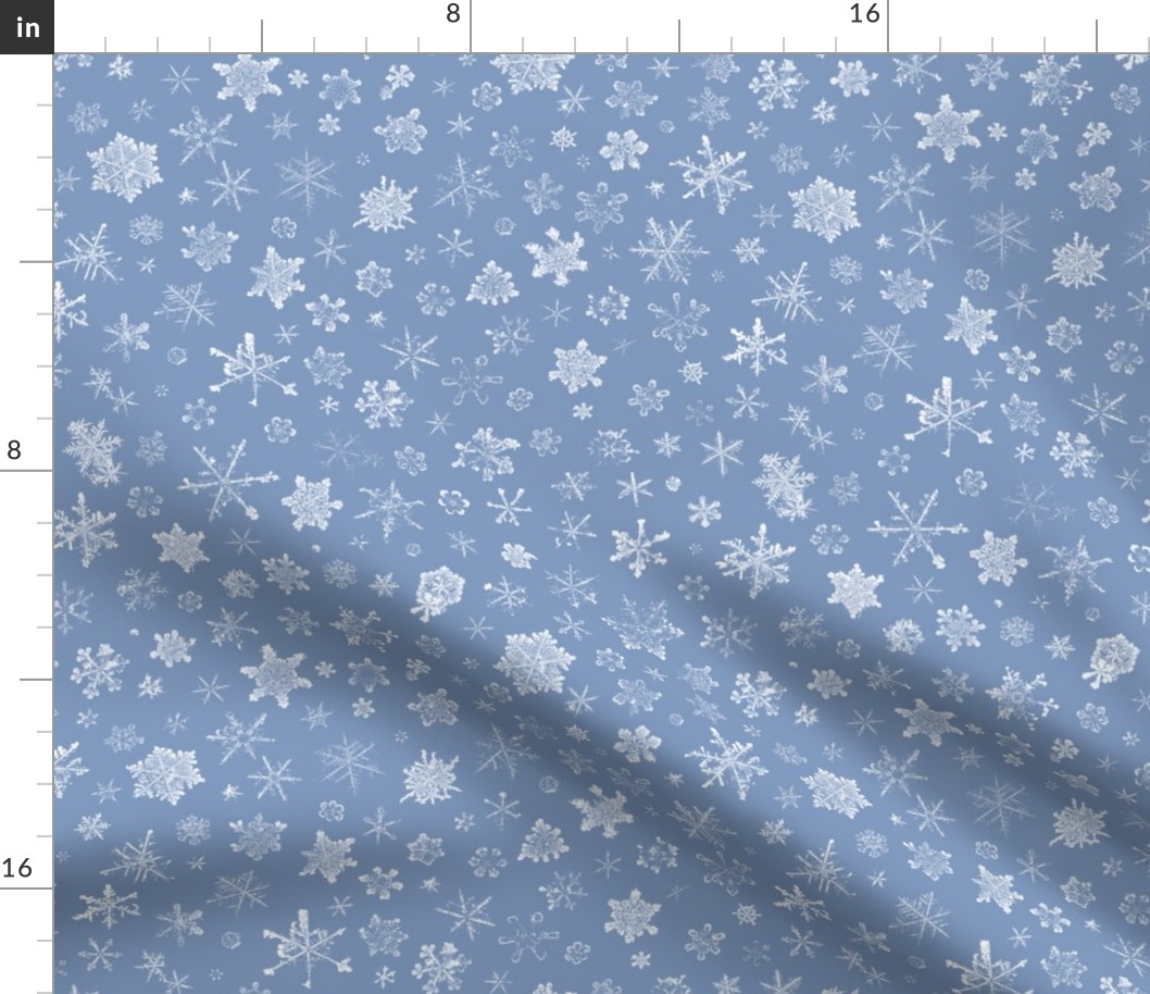 photographic snowflakes on Christmascolors frosty blue (large snowflakes)