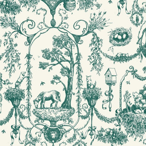 Toile Des Animaux - Teal