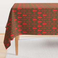 Rocket Science Damask (Red and Forest Green)