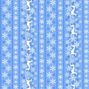 Blue Snowflakes and Greyhounds Stripes - length - 