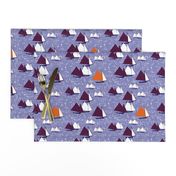 Racing gaff-rigged skiffs, purple + orange on twilight seas by Su_G_©SuSchaefer