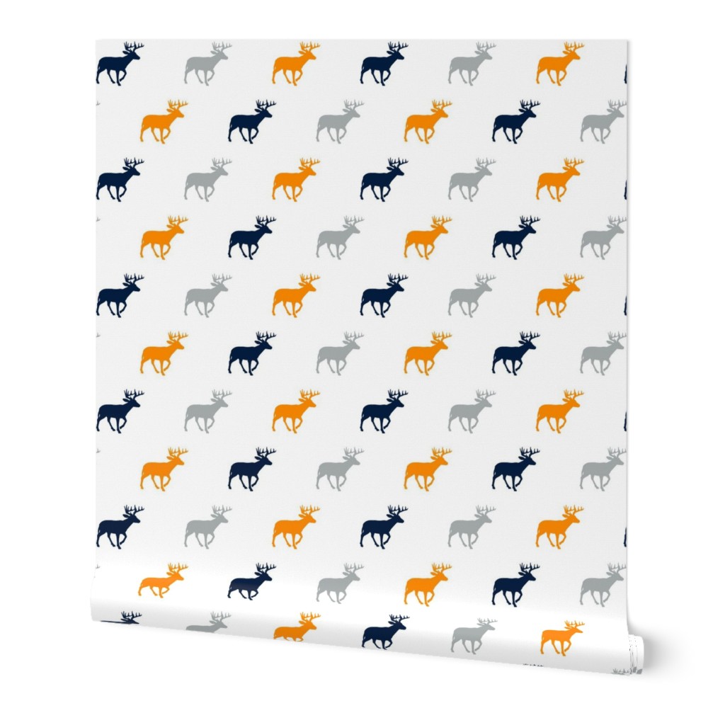 Multi Deer (small scale) // Great Outdoors // Navy-Grey-Orange