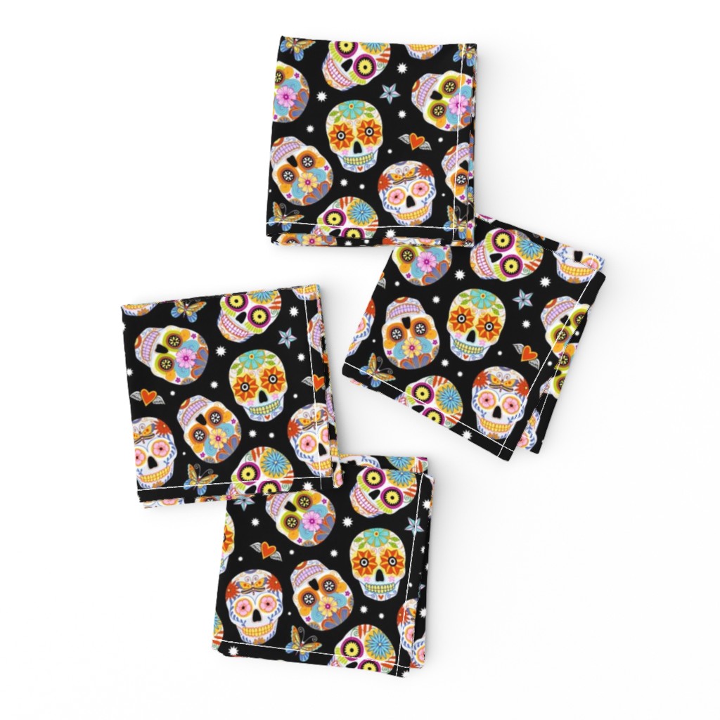 sugar skulls - black, small