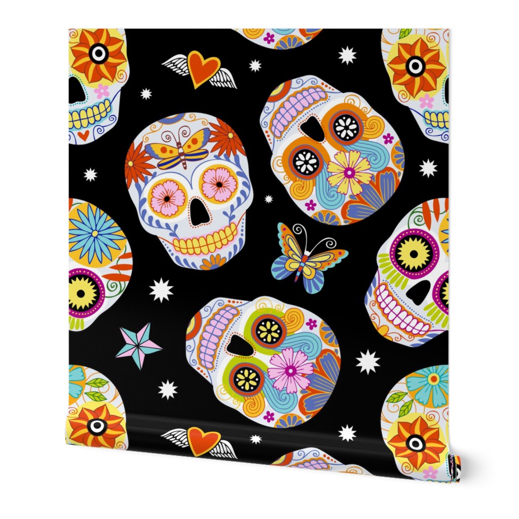 sugar skulls - black, small