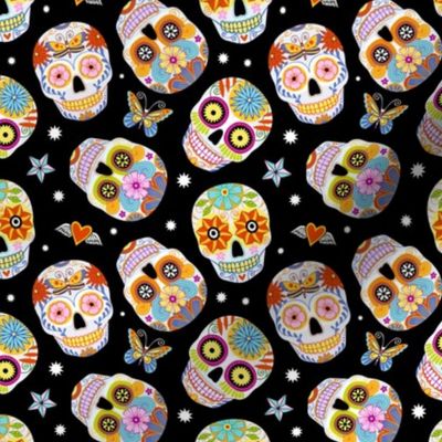 sugar skulls - black, small