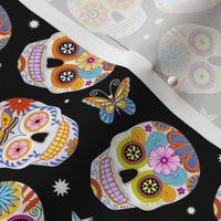 sugar skulls - black, small